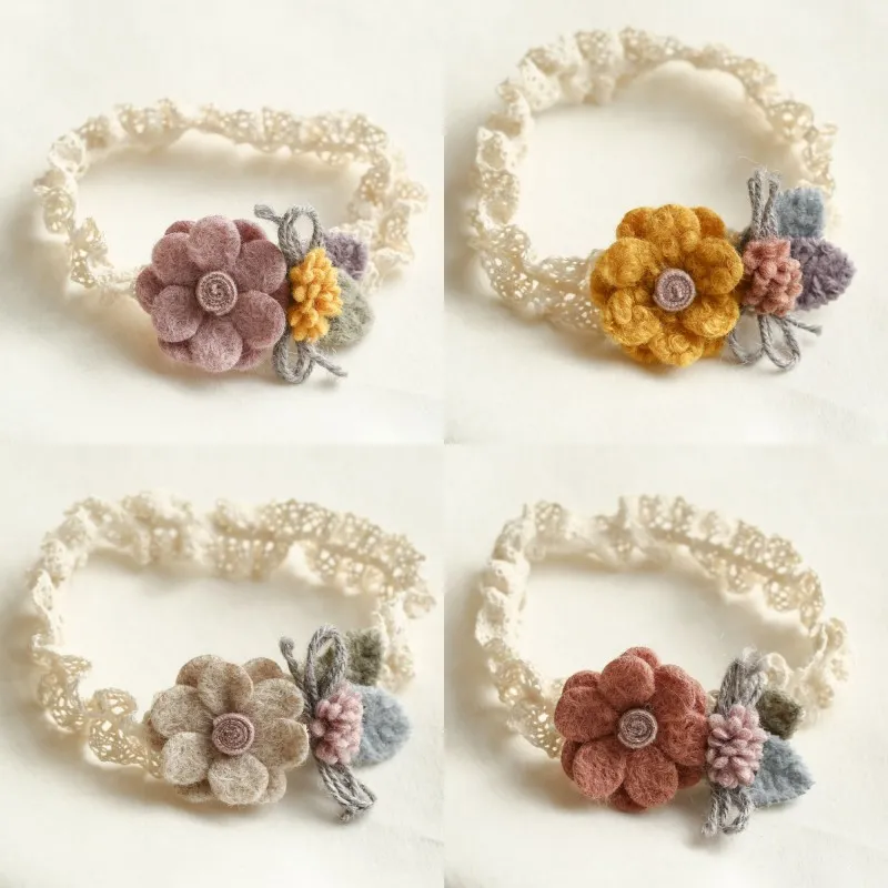 Baby Girls Headband Kids Flower Head Wrap Soft Infant Lace Hair Band Toddler Lovely Hairband Newborn Photo Props 20220224 H1