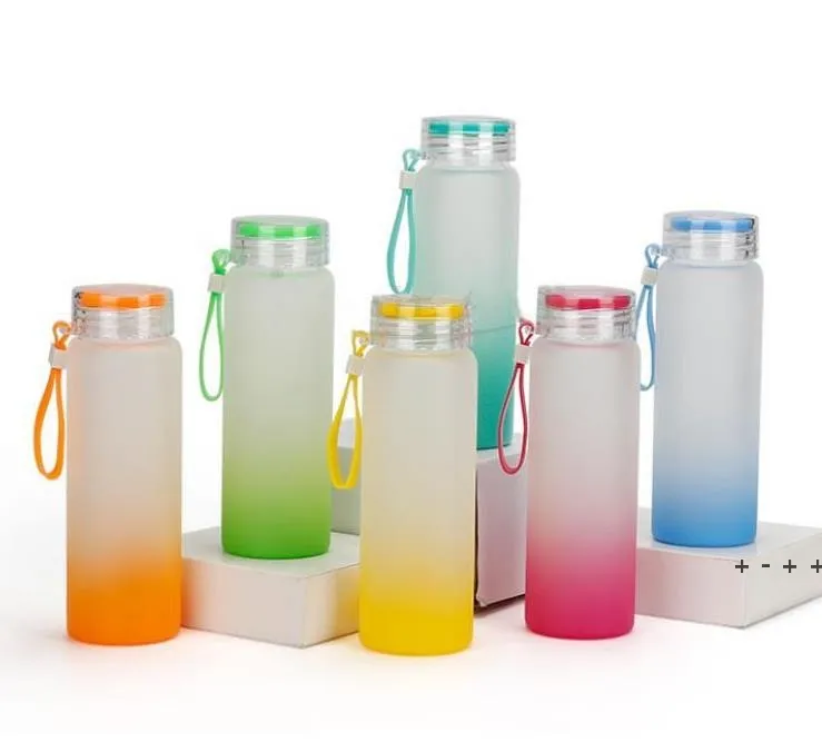 Sublimationswasserflasche 500 ml Milchglas-Wasserflaschen Farbverlauf Blank Tumbler Trinkgeschirr Tassen Seaway RRA11689