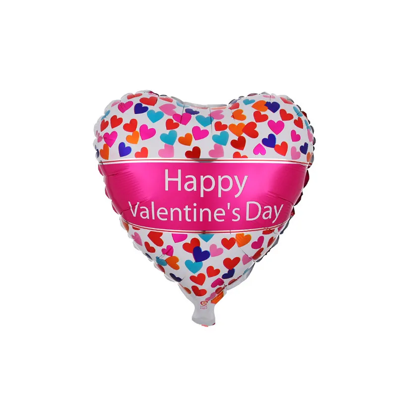 18inch Happy Valentine`s Day Balloons Heart Shape Aluminum Foil Valentine Day Balloons Anniversary Wedding Party Decor 