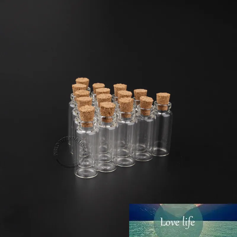 Livraison gratuite 50 x 3 ml / 3g excellent bois liège Flacon en verre Petit clair Bouteille décorative Mini Souhaitant bouteilles avec Bouchonnières