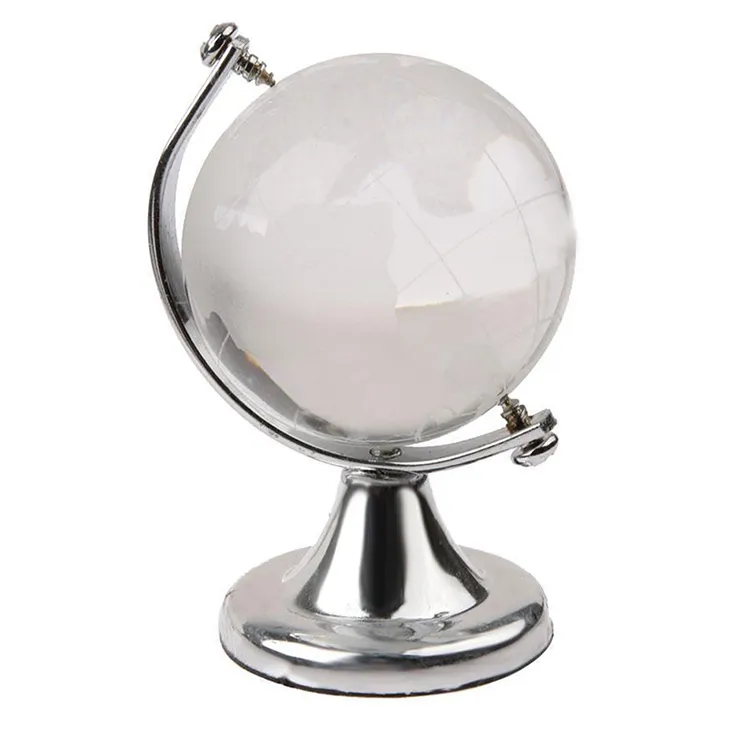 Verre Sphère Boule Ronde Terre Globe Or Argent Artisanat Art Cristal Carte  Du Monde De Noël Cadeau Bureau Décor Mignon Table Ornements C0125 Du 3,16 €