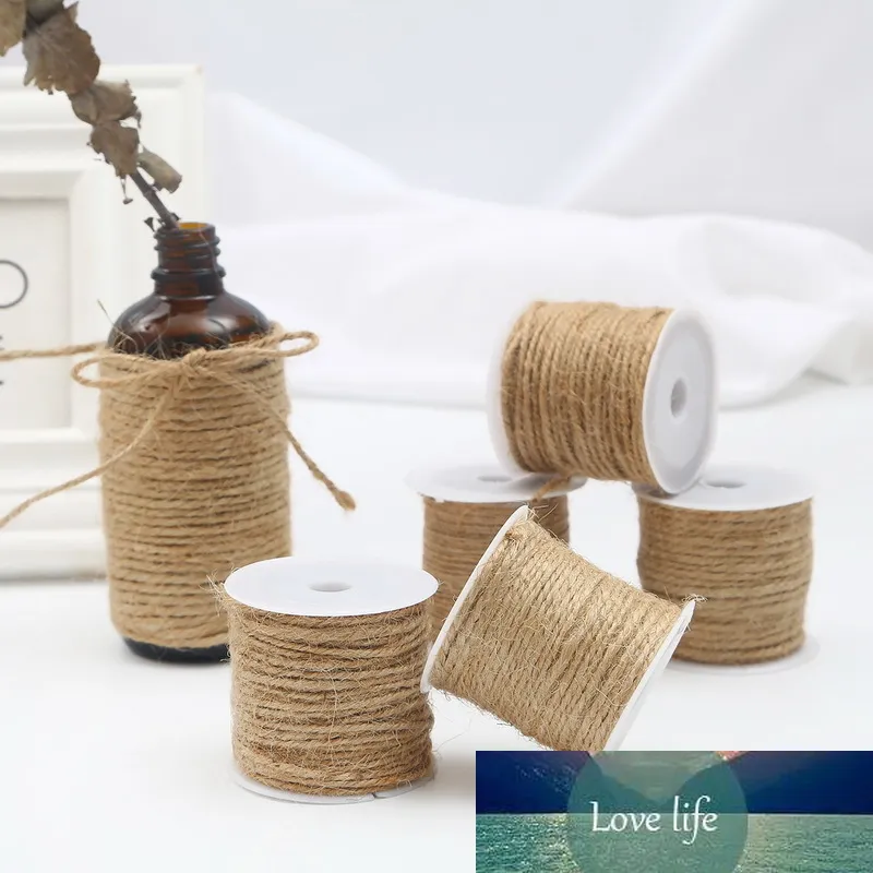 5-15M / Roll Natuurlijke Jute Twine Jute String Hennep Touw Party Bruiloft Gift Wikkelen Cords Draad DIY Bloemisten Craft Decoratie