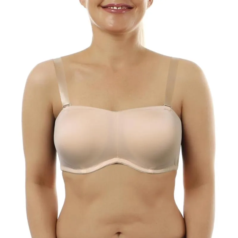 Smooth Bandeau Bra Seamless Comfort Underwire Silicone-Free Plus Size  Strapless Bras for Women Full Coverage A-DD E F G