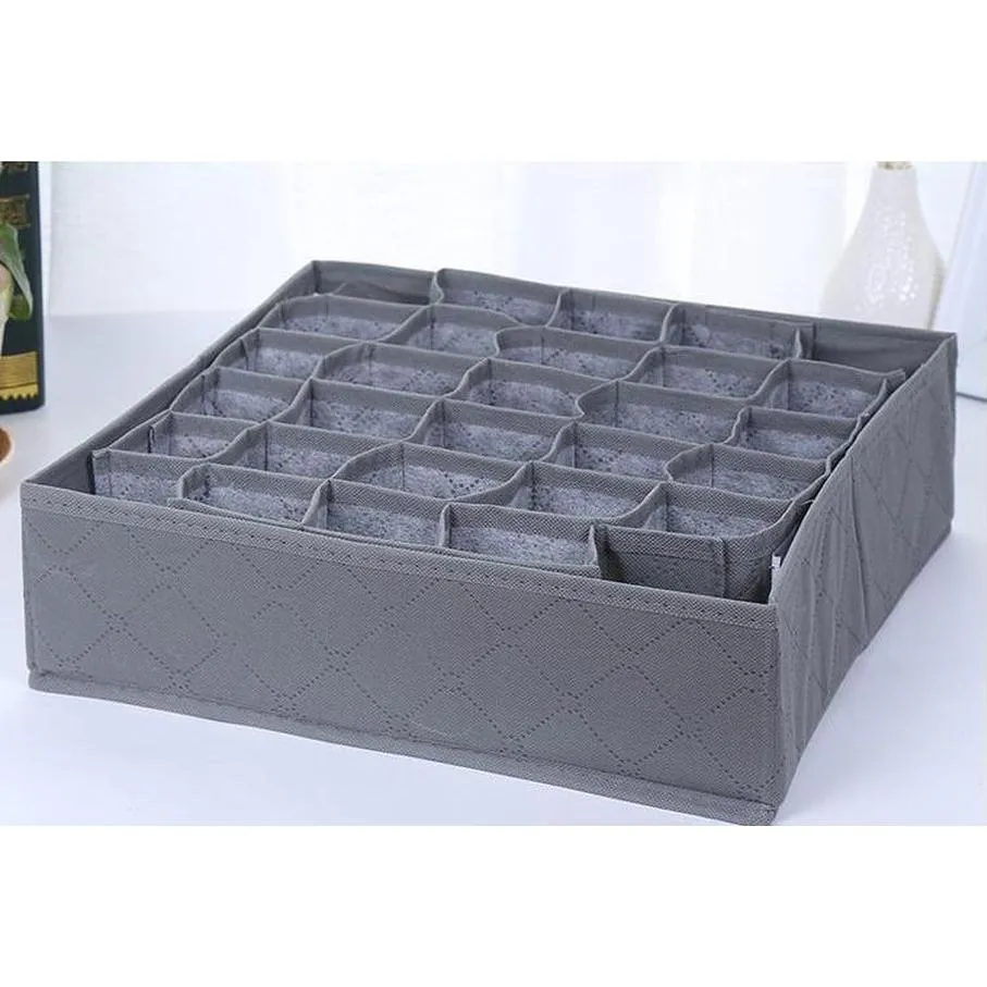 square storage box removable lattice non woven fabric organizer for home underwear socks necktie finishing case gray 8 5wz p