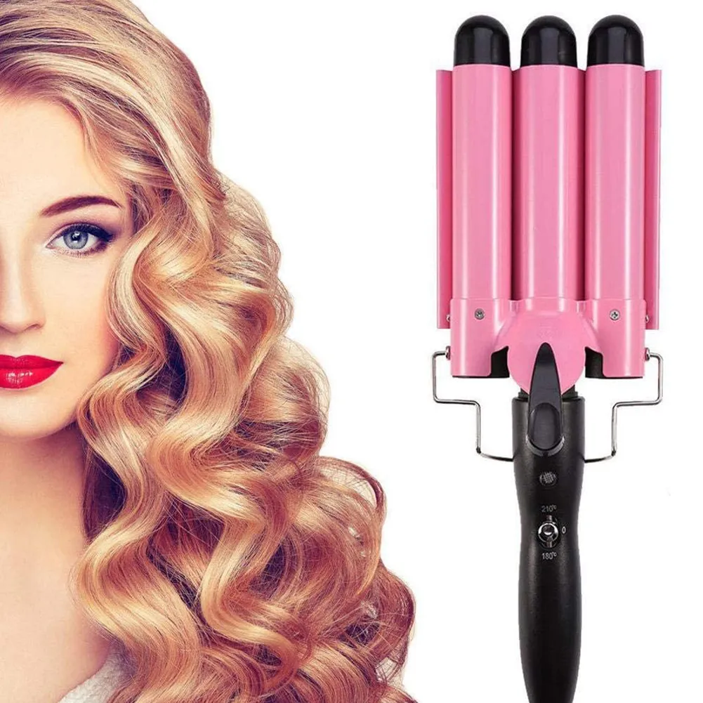 Profesjonalny Curling Żelazny Ceramiczne Potrójne Barrel Kurczowy Włosy Żelazka Fala Włosów Waver Styling Tools Styler Wand Wand