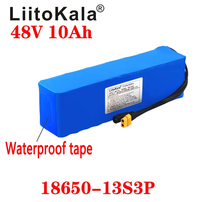 LiitoKala 18650 48V 10ah 13s3p batterie haute puissance voiture électrique moto électrique bricolage batterie BMS protection XT60 prise