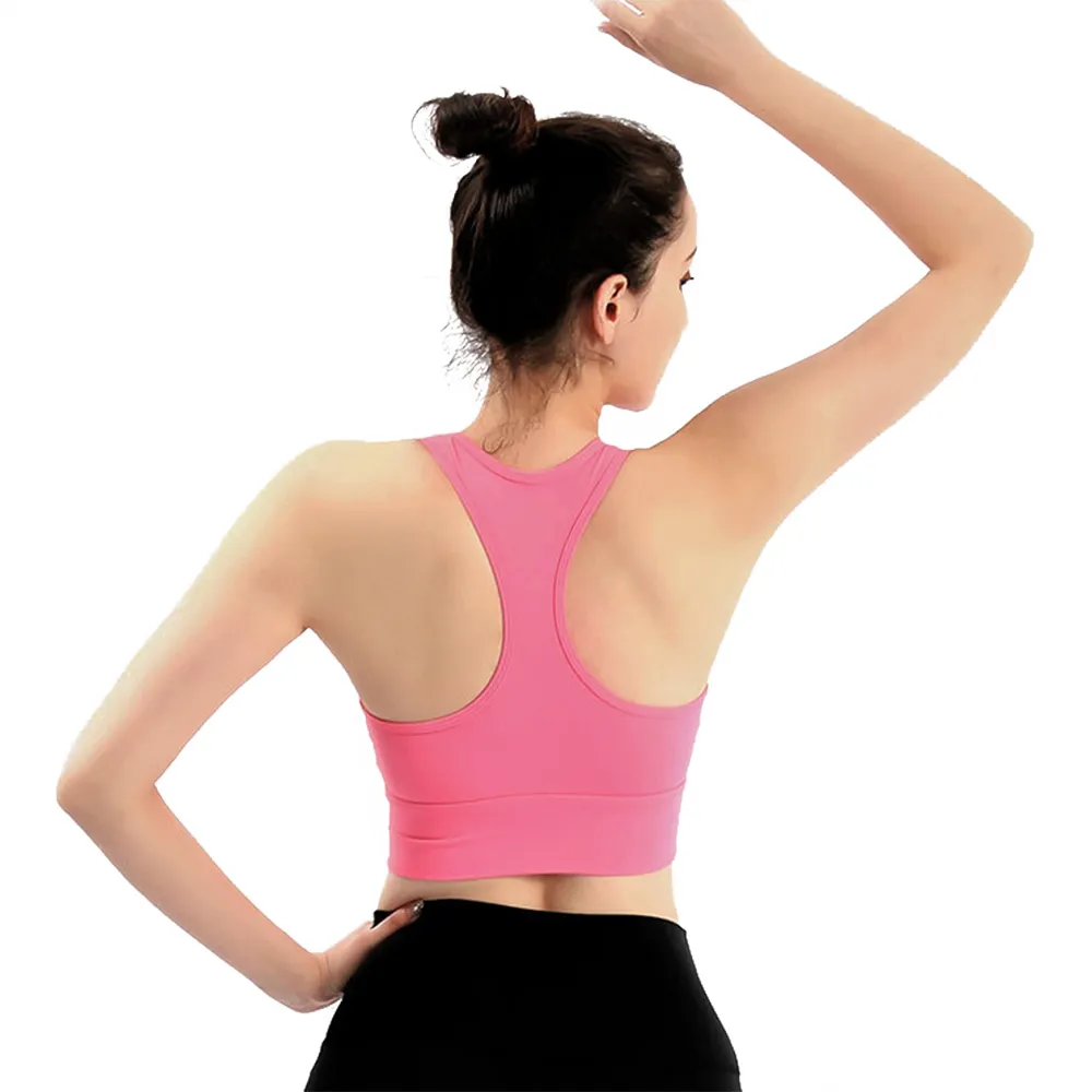 2022 Push Up Gym Fiess Crop Tops Tops Women Plain Nylon Nylon Yoga Workout Sports Bras