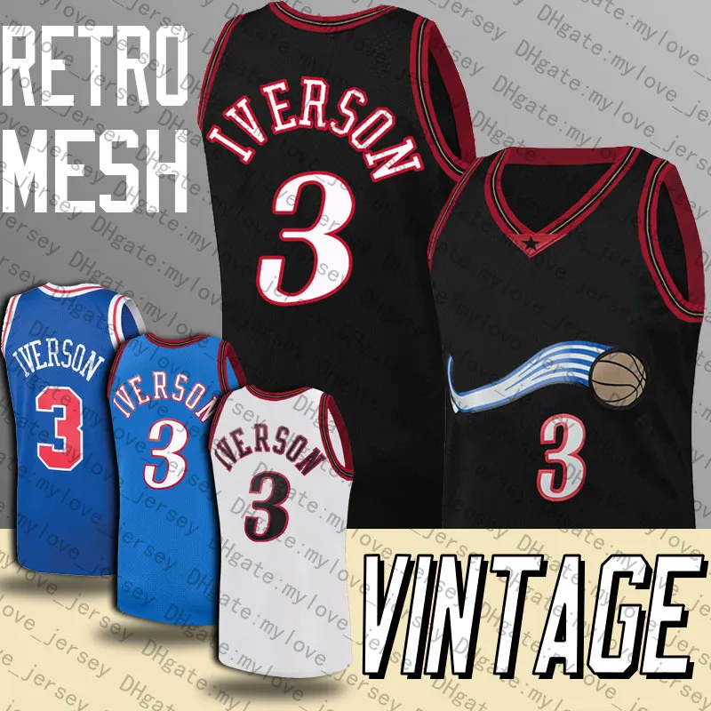 Allen 3 Iverson Jersey Basketball 1 James Harden Jerseys Joel 21 Embiid Retro Julius 6 Erving Sports Shirts