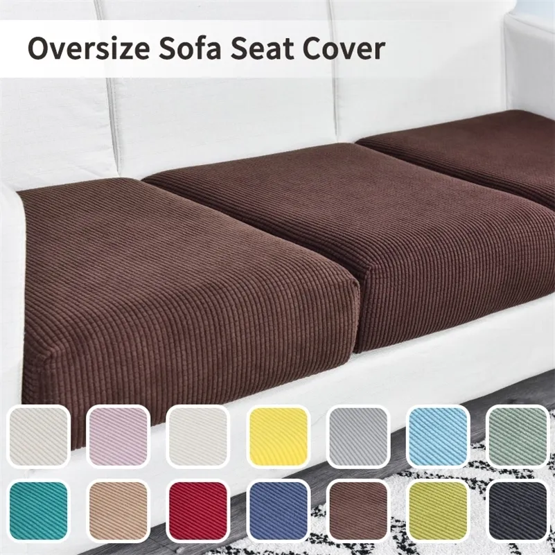 Oversize Corn Fleece Sofa Pokrycie Siedzenia Elastyczne Stretch Sliplovers Niepoślizgowe Zmywalne Wymienny Sofa Kanapa Pokrywa Meble Protector LJ201216