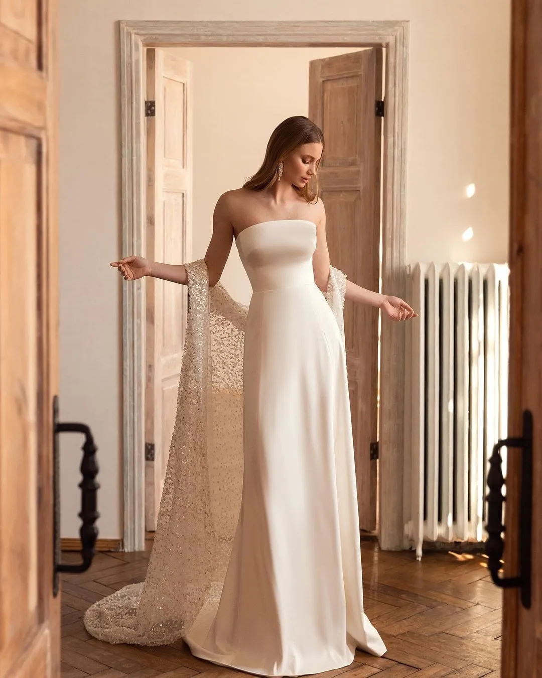 Mermaid Strapless long sleeve evening gowns with Off-Shoulder Two-Piece Suspenders and Jackets - Perfect for Formal Parties, Proms, and Arabic Women -