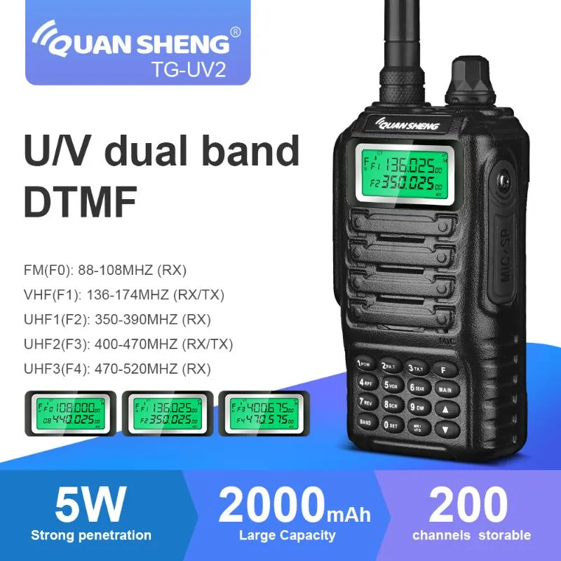 Walkie Talkie UHF VHF Transceiver Walkie Talkie Portable Ham Radio For
