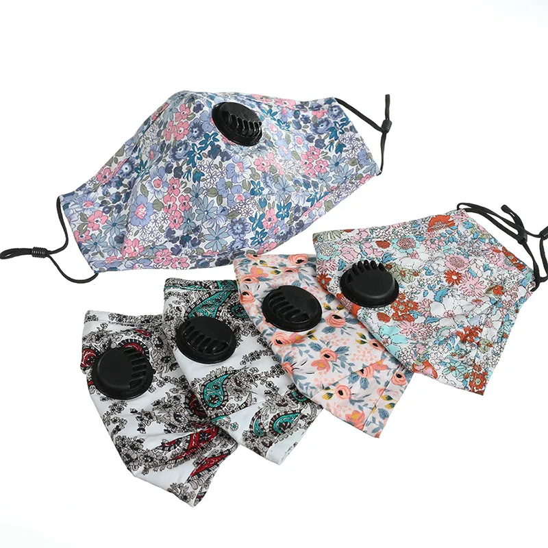 Paisley Anti Pollution Designer Face Mask Respiratore antipolvere Le maschere riutilizzabili lavabili con la valvola di respirazione possono essere filtri