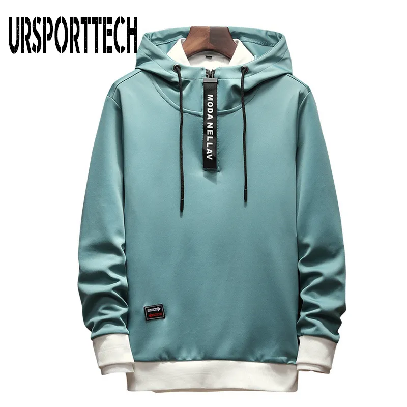 Automne Hommes Hoodies Sweats Hommes À Manches Longues Zipper Col Hip Hop Harajuku Hoodies Pull Homme À Capuche Japonais Streetwear5XL Y200930