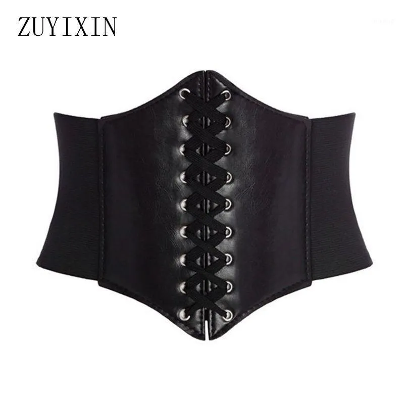 Kvinnors Shapers Partihandel - Zuyixin 2021 Sexig Underkläder Svart Gotisk Underbust Kupless Waist Corset Bustier Top Lace Up Belt1