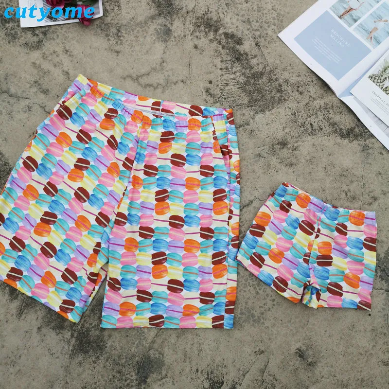 Mother Daughter Father Son Swimwear 2019 Summer Hamburger Printed Family Look Matching Bikini Bathing Bach Swimsuit Parent Child (37)