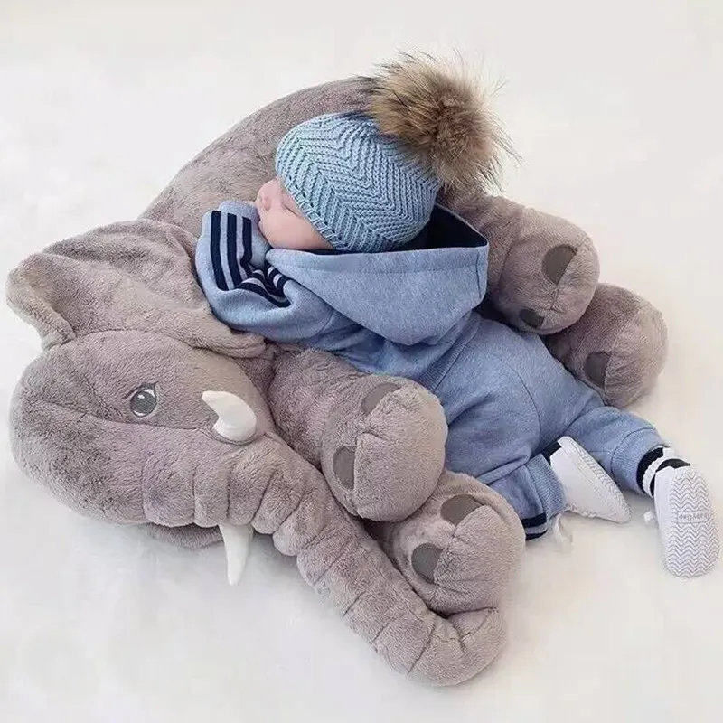 40 *赤ちゃんの柔らかい豪華な象の睡眠枕落ち着いた人形おもちゃ眠りベッド腰椎座席クッションキッズポータブルベッドルーム寝具詰めLJ201014