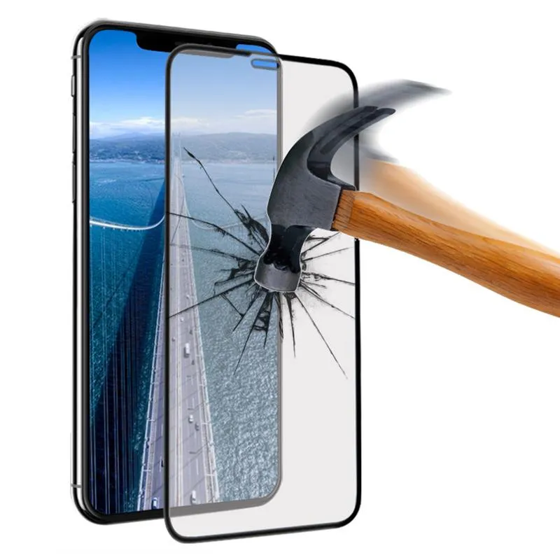 Hochwertiges 10D 20D Vollkleber-Hartglas für iPhone 12 Mini 11 Pro Max XS XR X 6 7 8 Plus