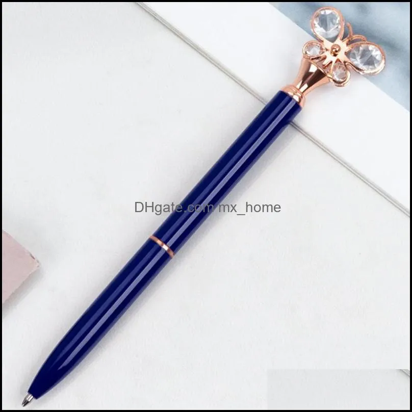 Diamond Butterfly Ballpoint Pen Fashion Pens Office Stationery Creative Advertising 14 Colors