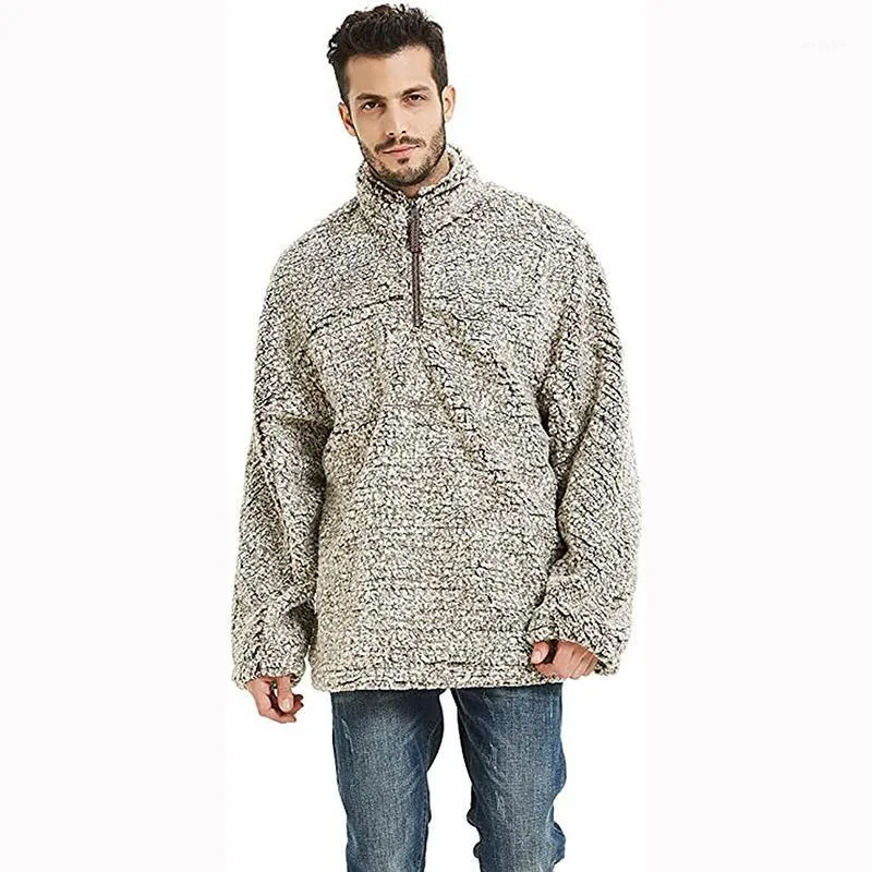 Herentruien Fjun 2021 Winter heren fleece Sherpa pullover trui lange mouw casual mode warme truijas man kleding 20211