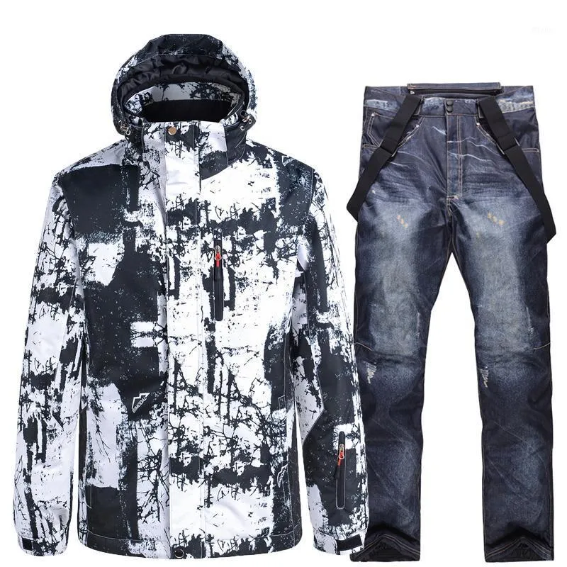 Snowboardsets -30 Mannen en vrouwen Ski-pak Ski-jassen en broek Zeer warm Winddicht Waterdicht voor Snow Street Winter Clothes1