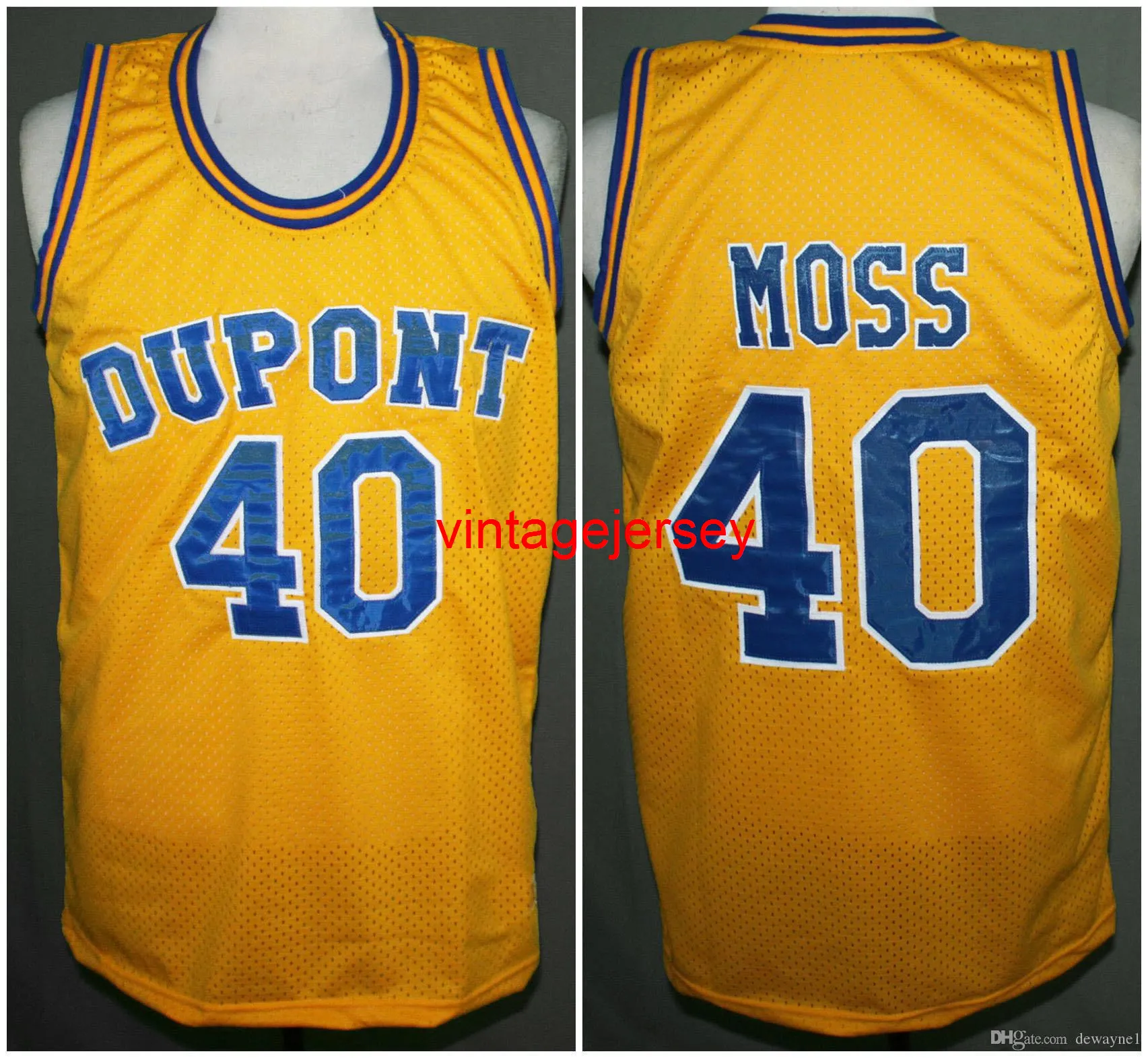 #40 Randy Moss DuPont High School Retro Basketball Jersey Męs