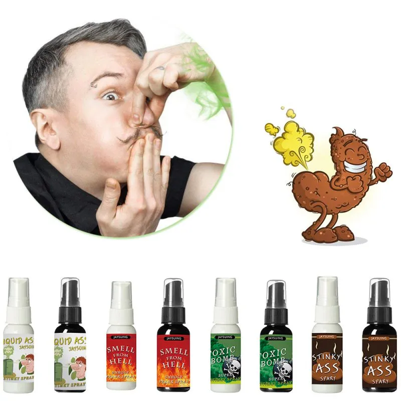 30ml Novelty Fart Bomb Bottle Smelly Nasty Stinky Gags Prank Sprays Nasty Smelling Mist Halloween April Fools' Day Props308v224a