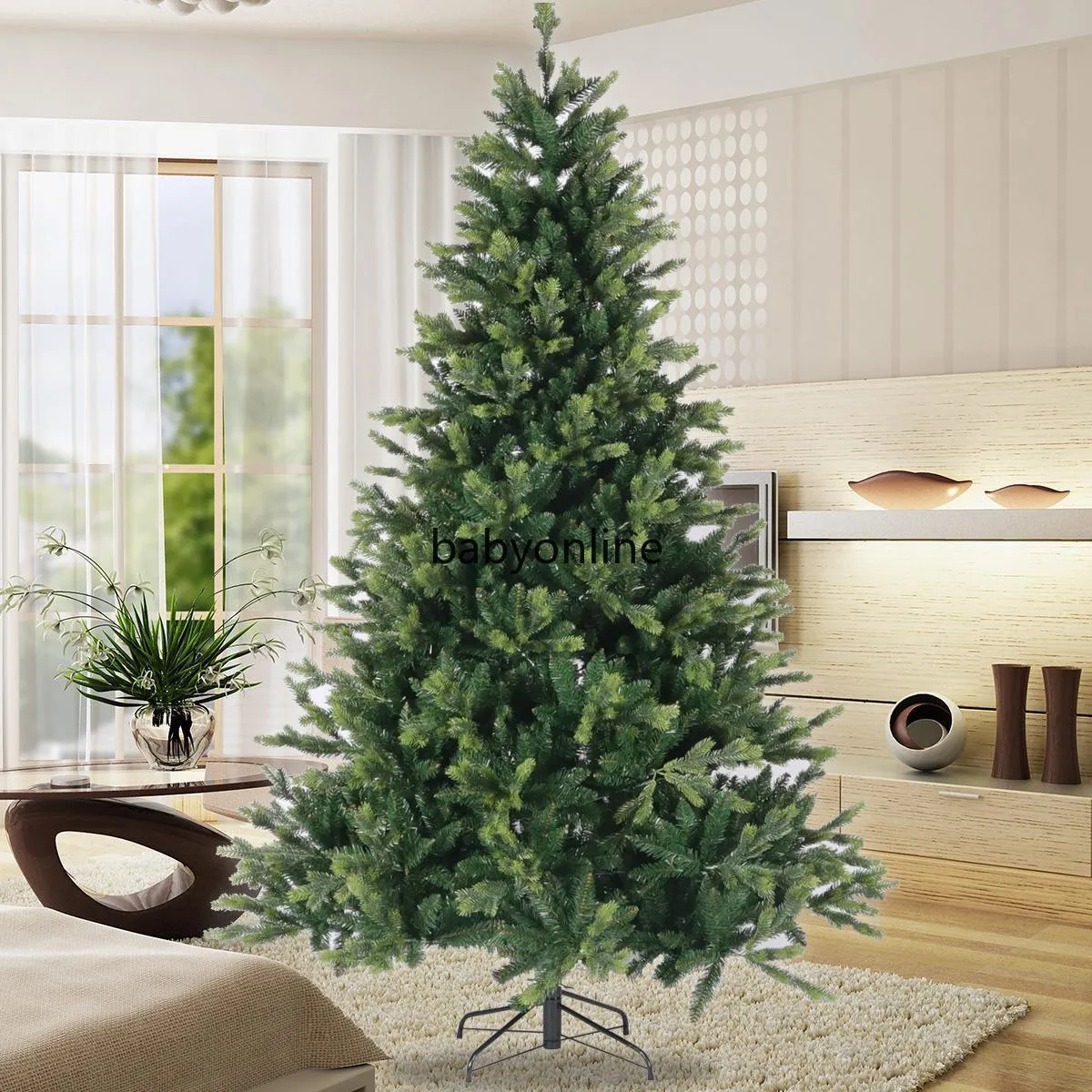 US STOCK 7.5ft Fir Artificial Christmas Tree High Quality PE Christmas Tree With Solid Foldable Metal Stand W49819950