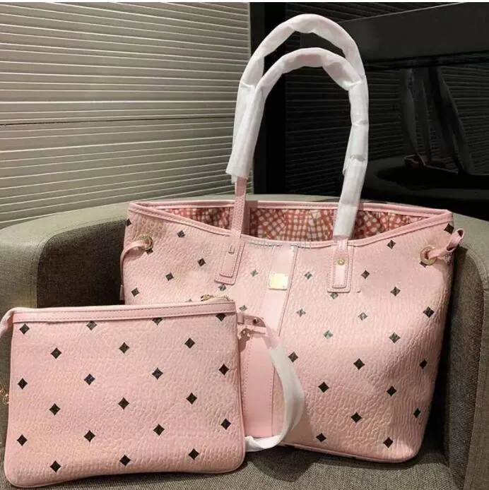 Roze Sugao Designer Dames Schoudertassen Hoge Kwaliteit Brief Print Leren Tote Tas Vrouwen Portemonnee Grote Handtassen 2pcs / Set Veel stijlen