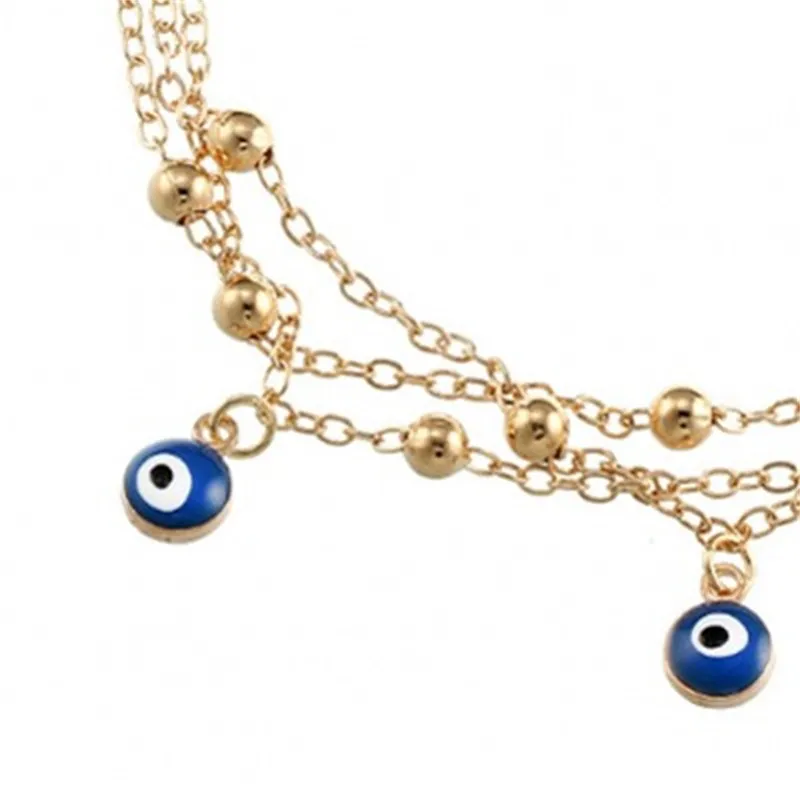 Bohemian Anklet alloy Blue eyes Pendants Bead ankles chain evil eye lady bracelet sandy beach Hot Sale 1 5zx K2B