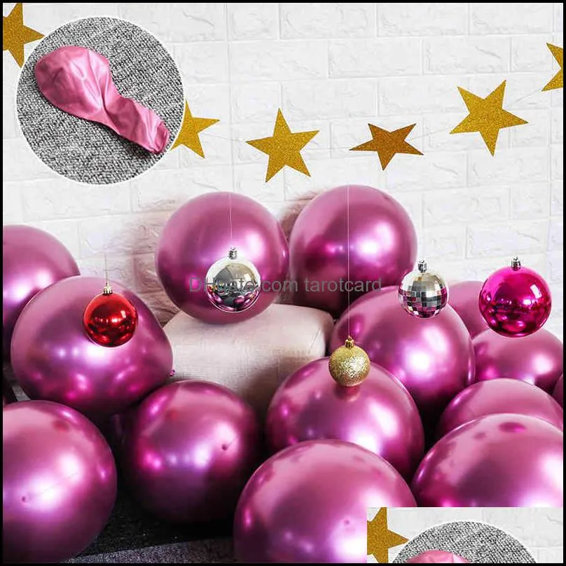 Party Supplies Glossy Metal Pearl Latex Balloons Thick Metallic Colors Air Balls Birthday Decoration 12 INCH 2.8g Wedding Room Layout Round