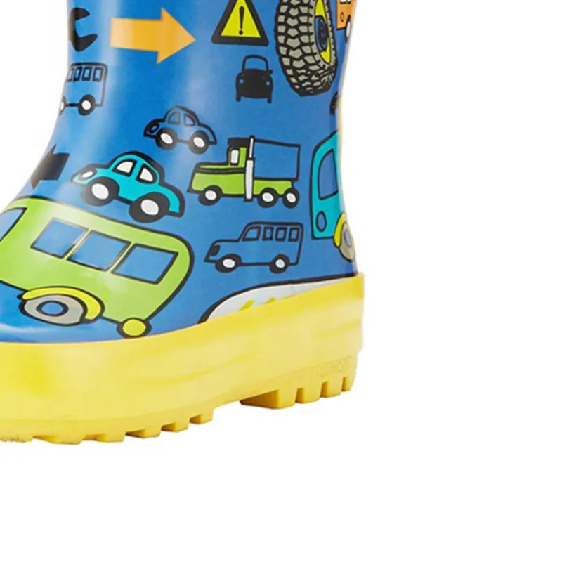 Rain boots for kid waterproof non-slip Rubber high quality PVC Car design High quality Boys and Girls