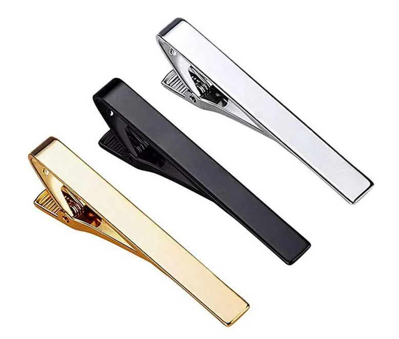 Classic Hommes Cravate Pin Clips de style décontracté Cravate Cravate Fashion Bijoux pour Male EXQUIE Mariage Cravate Bar noir Argent et couleur dorée