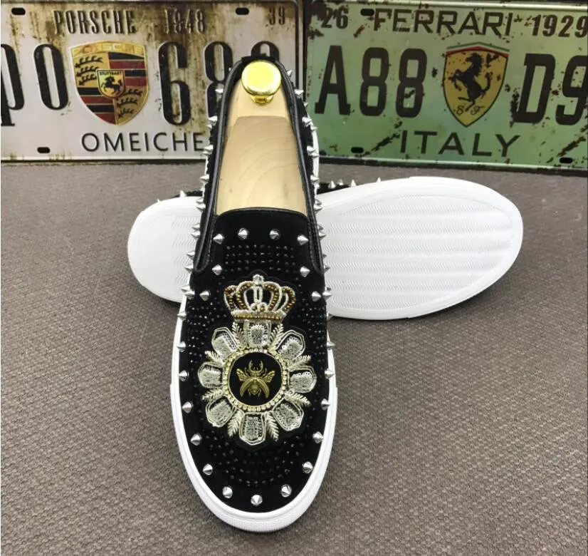 Men\'s Spike Pointy Toe Punk Studded Rivet Loafers Casual Dress Slip On Shoes s24 Fashion Men Spike Pointy Toe Punk Studded Rivet Slip On  main image 3