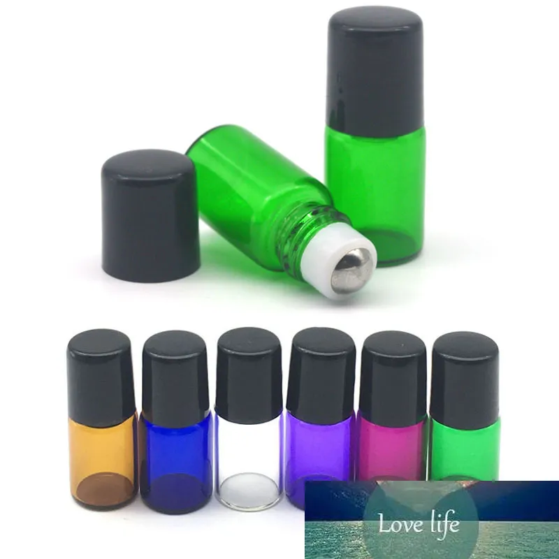 1pcs Mini Perfume Sample 2ml Colorful Roller Glass Bottle Refillable Essential Oil Roll-on Vial