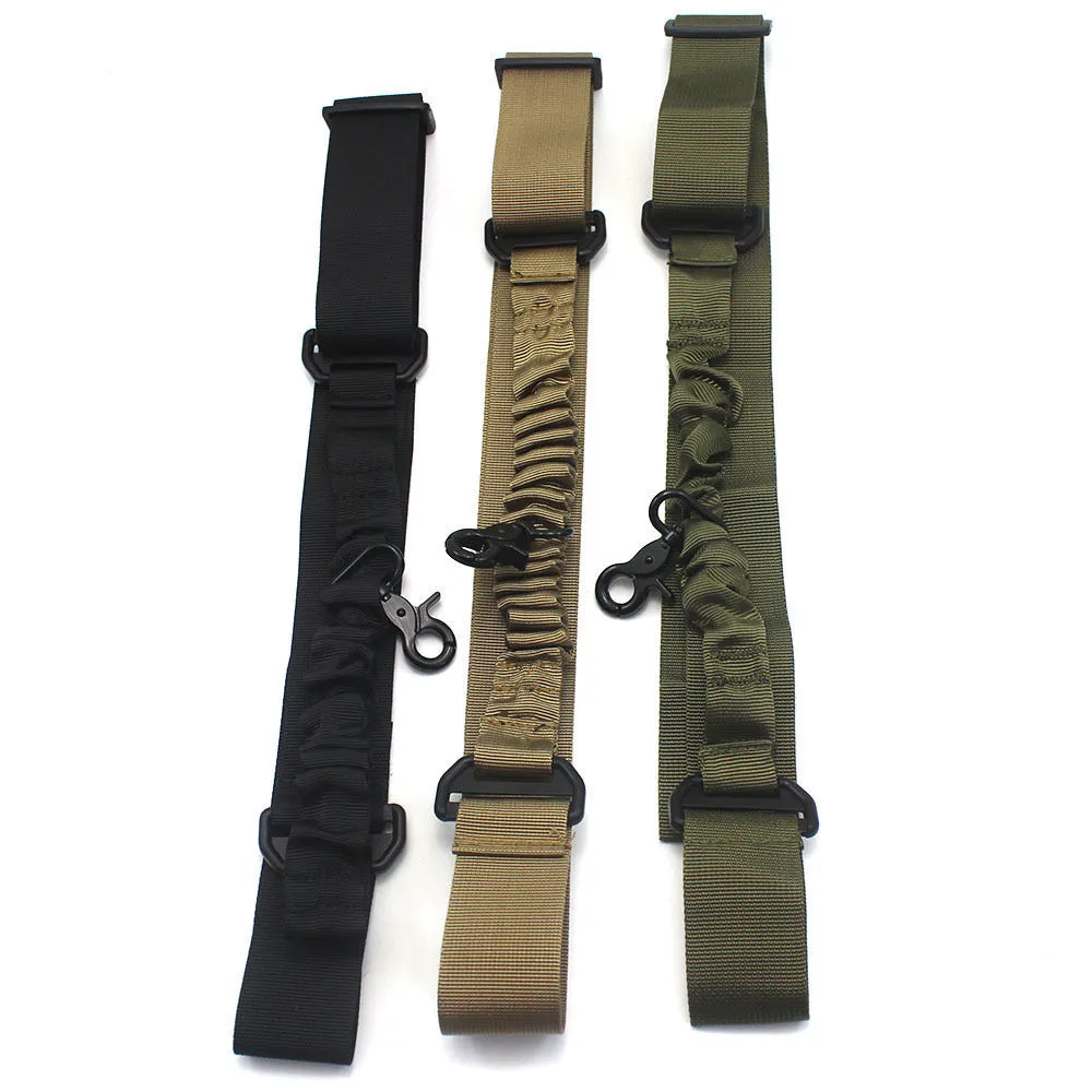 Нейлоновая стрижка регулируемая тактическая точка Bungee Rifl Beels Gun Airsoft Sling Hunting Green черный ремешок