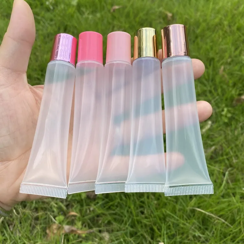 10ml 15ml 20 ml Refillable Puste probówki Kosmetyczne DIY Squeeze Rurka Gloss Balm Wyczyść Kontenery Kosmetyczne Narzędzia Makeup F2194