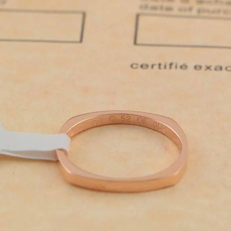 2023 einfacher Ring aus 18 Karat rosévergoldetem 316L-Edelstahl für Damen, Rautenringe, Schmuck PS5506