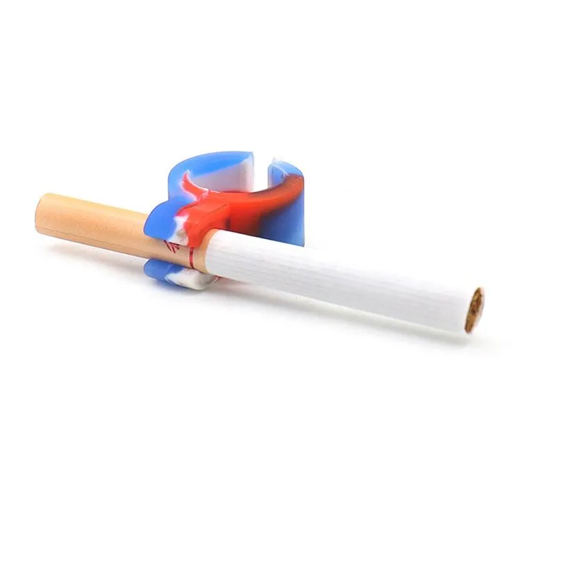 Silicone Smoking Clip Smoking Cigarette Ring Holder Colorful Tobacco Joint Holder Ring Universal Size Rubber Smoking Accessories ZYY331