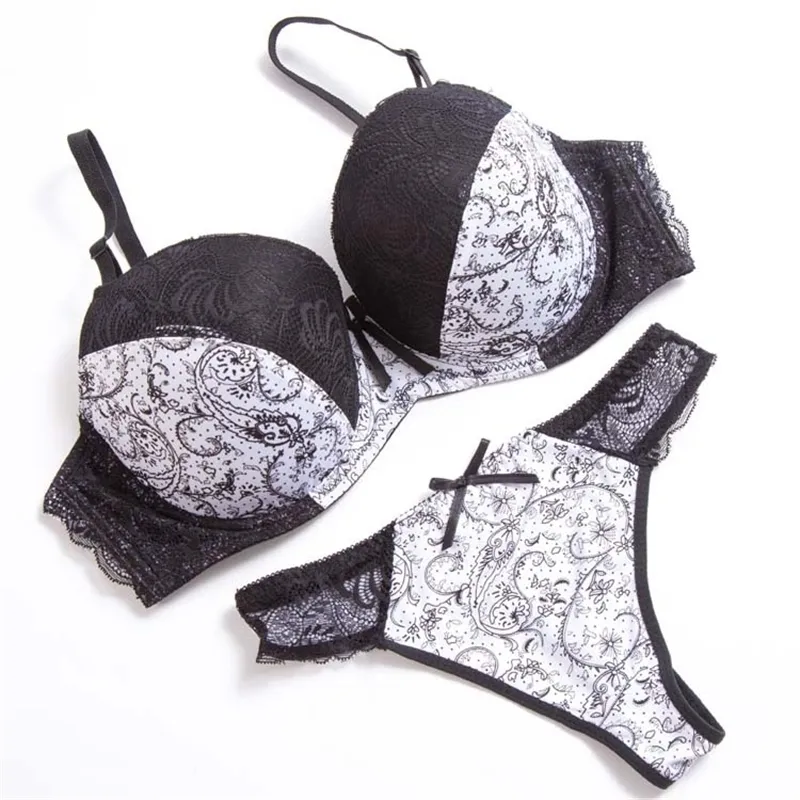 Solid cup 40F 40E 40DD 38E 38F 38DD 36F 36E 36DD 34F 34E women push up bra  set sexy lace floral bras tops brand bh B3- 201202203K