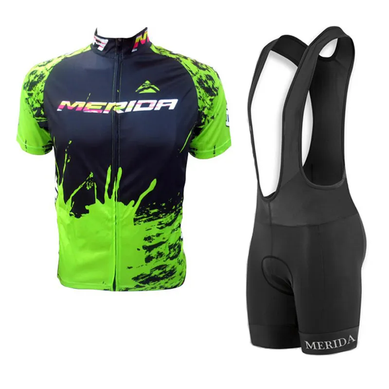 2020 Merida Team Cykling Jersey Suit MTB Bike Shirt Bib Shorts Set BicicLeta Maillot Men Cykling Kläder Racing Cykel Sportkläder Y0327