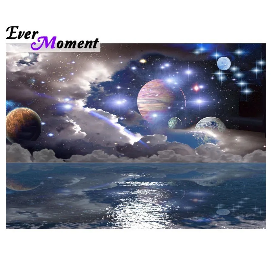 Ever Moment Pittura diamante Bellissimo spazio misterioso e stelle Pianeta DIY 5D Diamante Ricamo Sistema solare Universo ASF902 201112