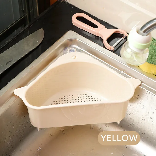 2-Pack Suction Cup Sink Corner Rack - Triangular Drain Catcher For Kitchen & Bathroom, No-Tool Install