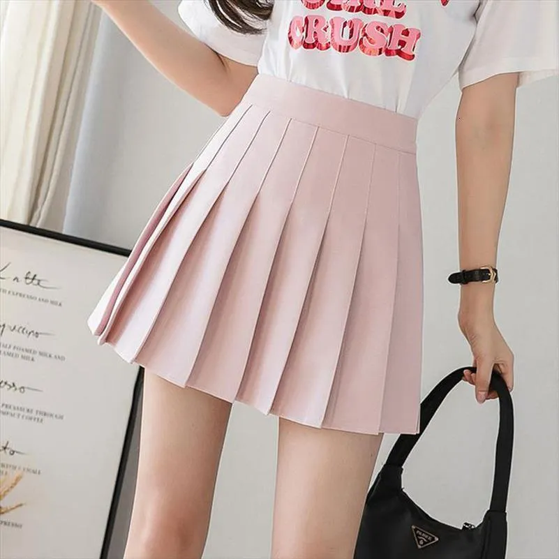 2020 automne cor en jupe shorts femmes taille haute taille sexy mini jupe cole courte pliss e kawaii japonaise rose jupe femme