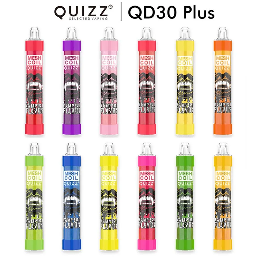 Quizz QD30 PLUS monouso e sigarette e sigarette 4000 sbuffi con luce RGB Light 650mAh batteria ricaricabile 12ml Penna Penna VAPE Sistema vapore A03