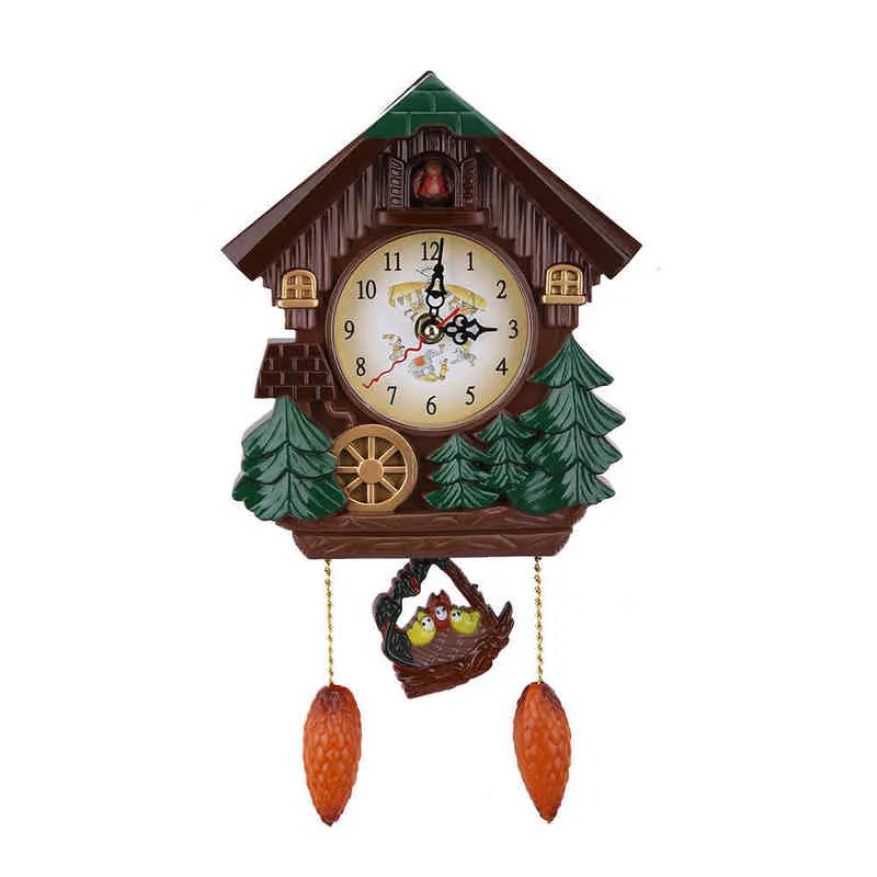 Cuckoo Clock Tree House Wandklok Art Vintage Decoratie voor Home H1230