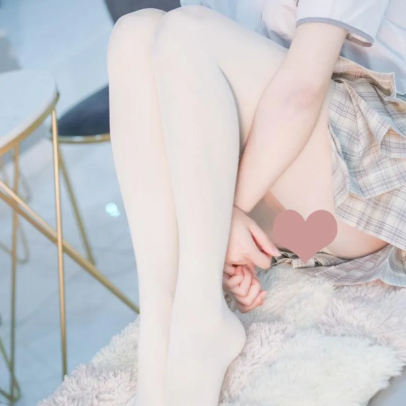 Strumpor hosiery söta kvinnor lolita vita tights kawaii tjej färgad nylons dam solid sexig fantasi pantyhose cosplay