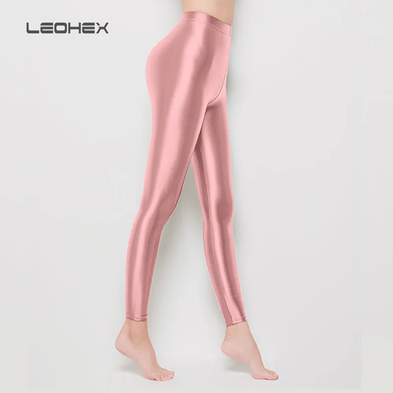 LEOHEX Satin Glossy Pantyhose Sexy Stockings Shiny Yoga Pants Leggings  Sport Tights Women Fitness High Waist Tights 201202 From 25,64 €