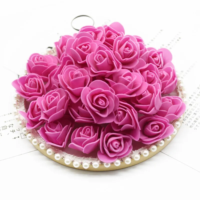500 штук оптом пузырьковый цветок плюшевый мишка розы пена поддельные украшения дома аксессуары свадебные декоративные цветы венки Y0104