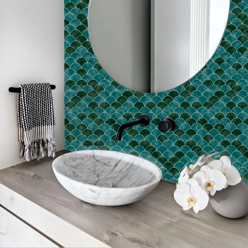 Trasformazione del forno in scala Sfondi adesivo da parete a forma speciale doccia soggiorno impermeabile a prova di muffa e decorazione a prova di umidità