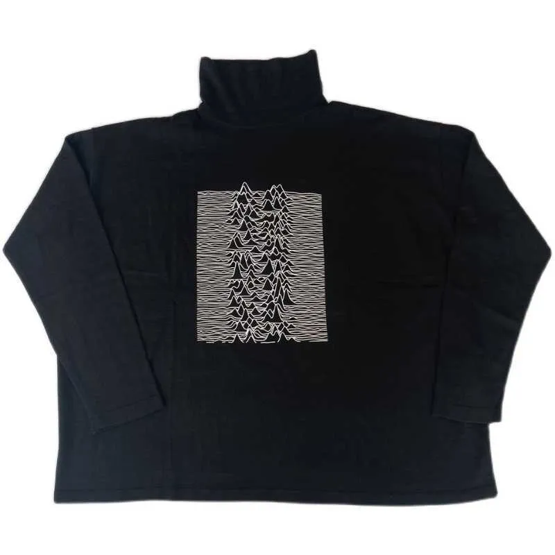 Sudaderas con capucha para hombre estilo RAF Simons cuello alto Joy Division pulso lana manga larga parte inferior suelta silueta UC